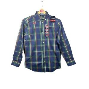 NWT Chaps‎ Plaid Stretch Youth 14/16 Long Sleeve Casual Dress Shirt Size L